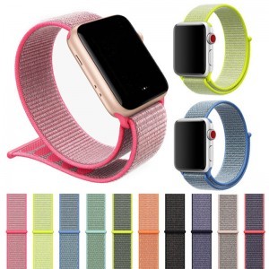 Apple Watch 4/5/6/7/8/SE/Ultra (42/44/45/49mm) nylon óraszíj rózsaszín homok színű Alphajack
