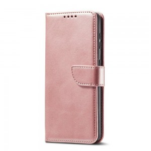 Samsung S22+ Plus Elegant mágneses bőr fliptok pink