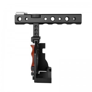 YELANGU C20-B Camera Cage Sony ZV-1 kamerához fa markolattal, felső fém fogantyúval (DCA1229)-1