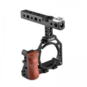 YELANGU C20-B Camera Cage Sony ZV-1 kamerához fa markolattal, felső fém fogantyúval (DCA1229)-3