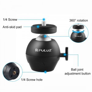 PULUZ mini gömbfej 1/4-es csatlakozással, fekete (PU3056B)-2