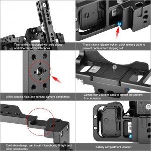 PULUZ camera cage felső fogantyúval, rudakkal Nikon Z6 / Z7 kamerákhoz (PU3052B)-8