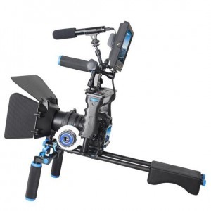 YELANGU YLG1103A-A kamera válltámasz, DSLR shoulder rig dupla markolattal, felső fogantyúval + Follow Focus + Matte Box (S-DCA-2344)-8