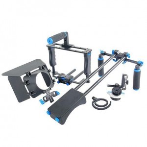 YELANGU YLG1103A-A kamera válltámasz, DSLR shoulder rig dupla markolattal, felső fogantyúval + Follow Focus + Matte Box (S-DCA-2344)-7