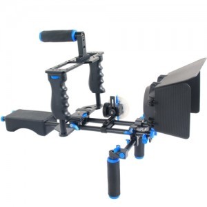 YELANGU YLG1103A-A kamera válltámasz, DSLR shoulder rig dupla markolattal, felső fogantyúval + Follow Focus + Matte Box (S-DCA-2344)-4