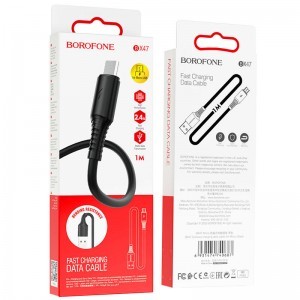 Borofone BX47 Coolway USB - Micro USB 2.4A kábel 1m fekete