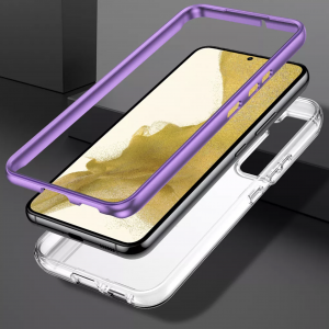 Samsung Galaxy S22 márvány mintás 360 fokos védelmet biztosító TPU tok, lila Alphajack