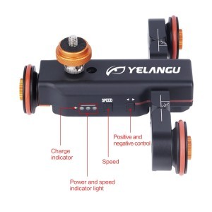 YELANGU L4X motoros dolly kocsi kamerához, mobiltelefonhoz távirányítóval, slider kompatibilis (DCA1715)-3