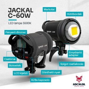 Jackal C-60W 5500K COB LED videólámpa-1
