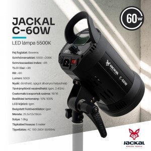 Jackal 2xC-60W COB LED videólámpa szett-3