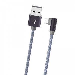 Borofone BX26 Express USB - micro USB kábel döntött fejjel 2.4A 1m szürke