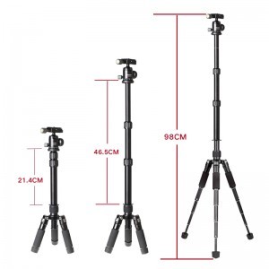 Xiletu FM5S mini asztali fotós állvány gömbfejjel, gyorscseretalppal fekete-ezüst (TBD0531802901C)-4