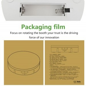 360 fokos termékforgató 14.6cm fehér, felragasztható tükröződő felülettel (EDA001416201D)-4