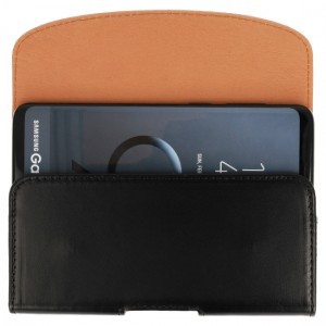 Nokia E52/ Samsung S5610  Telone Viva Övre fűzhető bőr telefontartó tok fekete - Size 06