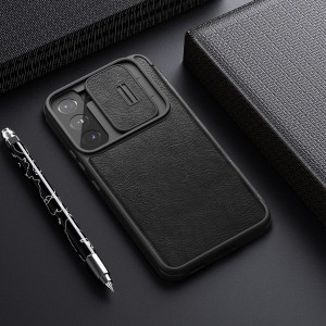 Samsung Galaxy S22 Plus Nillkin Qin Pro bőr fliptok fekete