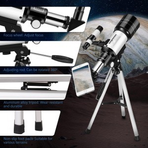 KF Concept csillagászati távcső, teleszkóp 300mm, állvánnyal, telefontartóval, bluetooth távirányítóval (KF33.036)-6