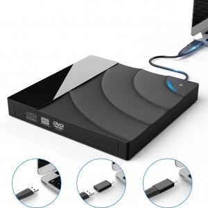 RayCue hordozható külső CD/DVD író/olvasó USB 3.0, Type-C/USB-A csatlakozóval
