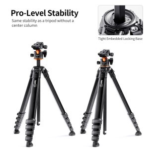 KF Concept Traveller M1 kompakt utazó fényképező állvány, tripod gömbfejjel 177cm (KF09.105V1)-11