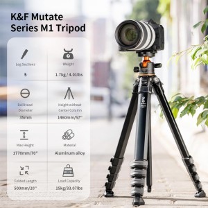 KF Concept Traveller M1 kompakt utazó fényképező állvány, tripod gömbfejjel 177cm (KF09.105V1)-10