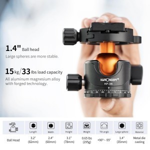 KF Concept Traveller M1 kompakt utazó fényképező állvány, tripod gömbfejjel 177cm (KF09.105V1)-3