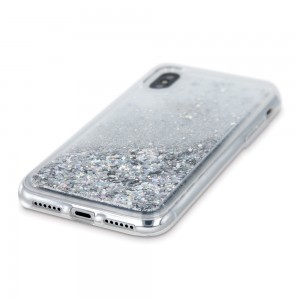 iPhone 13 Pro Liquid Sparkle folyékony flitteres tok ezüst