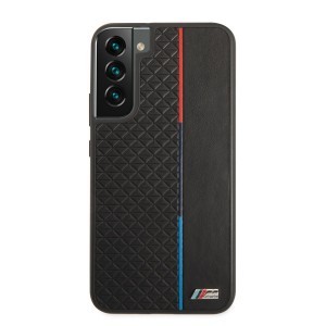 Samsung Galaxy S22+ Plus BMW PU Triangles Tricolor tok fekete (BMHCS22MTRTBK)