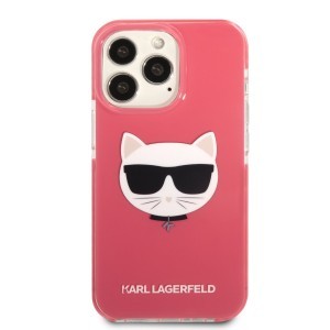 iPhone 13 Pro Karl Lagerfeld TPE Choupette Head tok fukszia (KLHCP13LTPECPI)