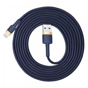 Baseus Cafule Nylon harisnyázott USB/Lightning kábel QC3.0 1.5A 2m Kék (CALKLF-CV3)