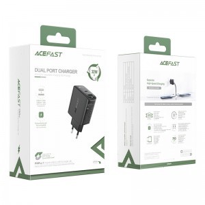 Acefast A5 fali töltő USB Type C / USB 32W PPS PD QC 3.0 AFC FCP fekete