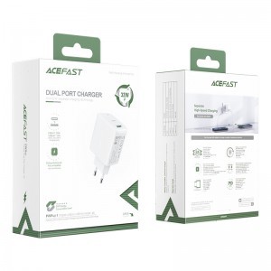 Acefast A5 fali töltő USB Type C / USB 32W PPS PD QC 3.0 AFC FCP fehér