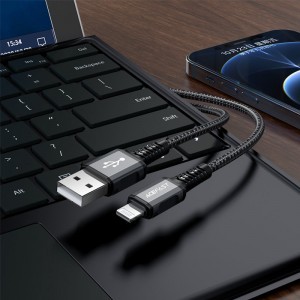 Acefast C1-02 MFI kábel USB - Lightning 2.4A 1,2 m szürke