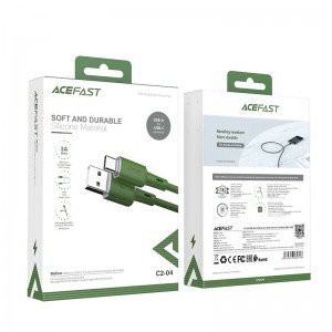 Acefast C2-04 USB - USB Type C kábel 1,2m 3A olivazöld
