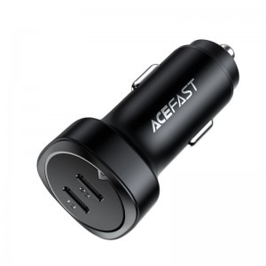 Acefast B2 autós töltő 72W 2x USB Type C PPS Power Delivery Quick Charge 3.0 AFC FCP fekete