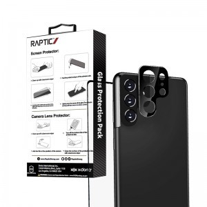 Samsung Galaxy S22 Ultra Raptic Glass 2 az 1-ben kijelzővédővédő + kameralencse védő üvegfóla