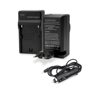Utángyártott Panasonic DMW-BLE9PP akkumulátor töltő hálózati és szivargyújtó töltővel