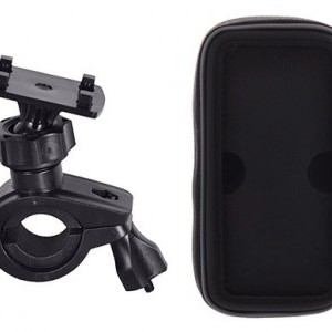 Kerékpáros telefontartó, vízálló fekete (10x17.5 cm)