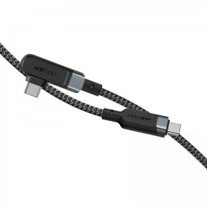 Acefast USB Type-C - USB Type-C kábel döntött fejjel 100W (20V / 5A) 2m szürke