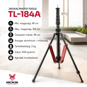 Jackal TL-184A lámpatartó állvány, tripod (Spigot, 1/4'', 3/8'')-1
