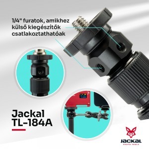 Jackal TL-184A lámpatartó állvány, tripod (Spigot, 1/4'', 3/8'')-4