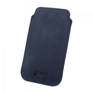 iPhone 13/13 Pro / 12/12 Pro Nexeri Leather Pocket bőr tok XL tengerészkék
