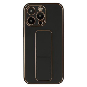 iPhone 12 Pro Tel Protect Luxury bőr tok támasztékkal fekete