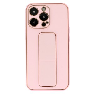 iPhone 11 Tel Protect Luxury bőr tok támasztékkal világos rózsaszín