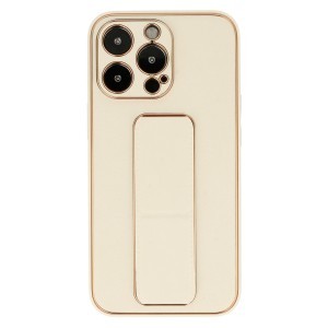 iPhone 13 Pro Tel Protect Luxury bőr tok támasztékkal arany