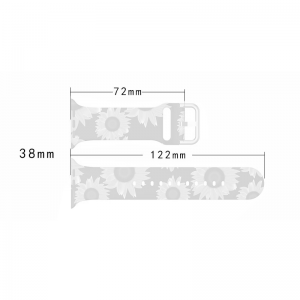 Apple Watch 38/40/41mm szilikon óraszíj virág mintás fekete-fehér mintás Alphajack