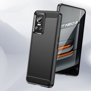 Realme GT Neo 3 Tech-Protect carbon mintájú TPU tok fekete