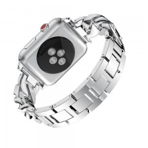 Apple Watch 4/5/6/7/8/SE (38/40/41mm) Luxury V3 fém óraszíj ezüst színű Alphajack