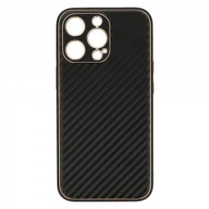 iPhone 11 Tel Protect Leather Carbon szénszál mintás tok fekete