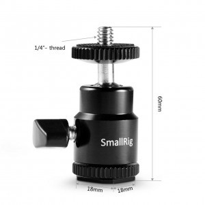 SmallRig mini gömbfej 1/4-es csatlakozással, vakupapucs adapterrel (761)-4