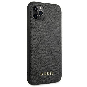iPhone 11 Pro Guess 4G Metal Gold Logo tok szürke (GUHCN58G4GFGR)