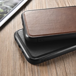 iPhone 13 Mini iCarer Oil Wax valódi bőr tok MagSafe kompatibilis fekete (ALI1211-BK)